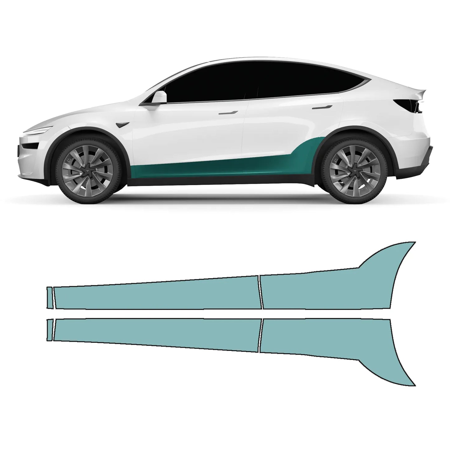 Model Y "Juniper" Sidekit large – Lackschutzfolie PPF für den unteren Türbereich
