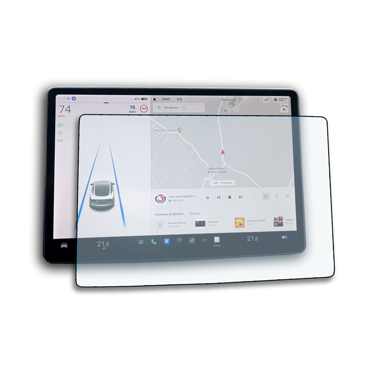 Tesla Model 3 Highland - Bildschirm-Schutzfolie - Hauptdisplay vorne –  E-Mobility Shop